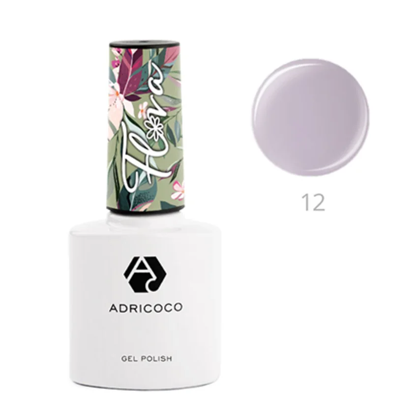 Набор, ADRICOCO, Гель-лак Flora №12, Хрупкая лилия, 2 шт. - Сиреневый