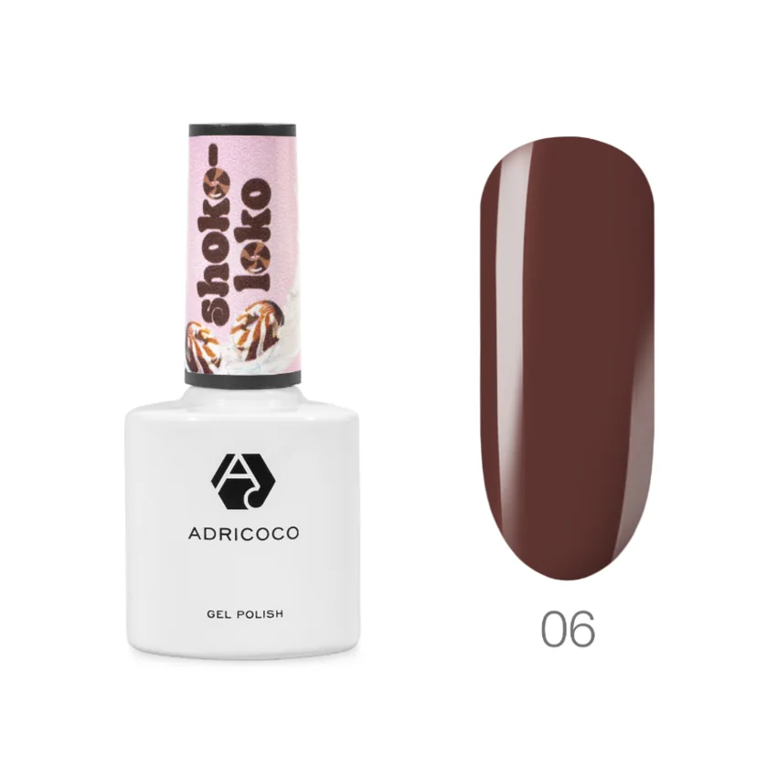 ADRICOCO, Гель-лак Shoko-LOKO №06 - мулатка-шоколадка, 8 мл