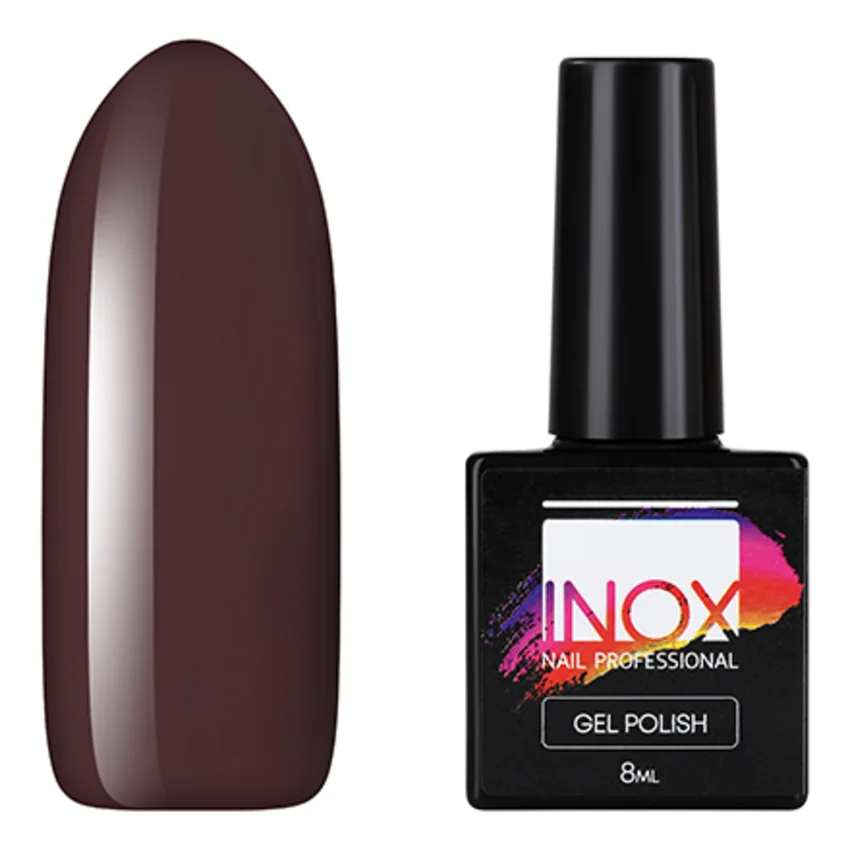 INOX nail professional, Гель-лак №83, Горячий шоколад (УЦЕНКА) - Коричневый