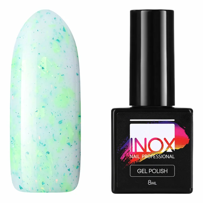 INOX nail professional, Гель-лак №194, Гордый павлин (УЦЕНКА) - Зеленый