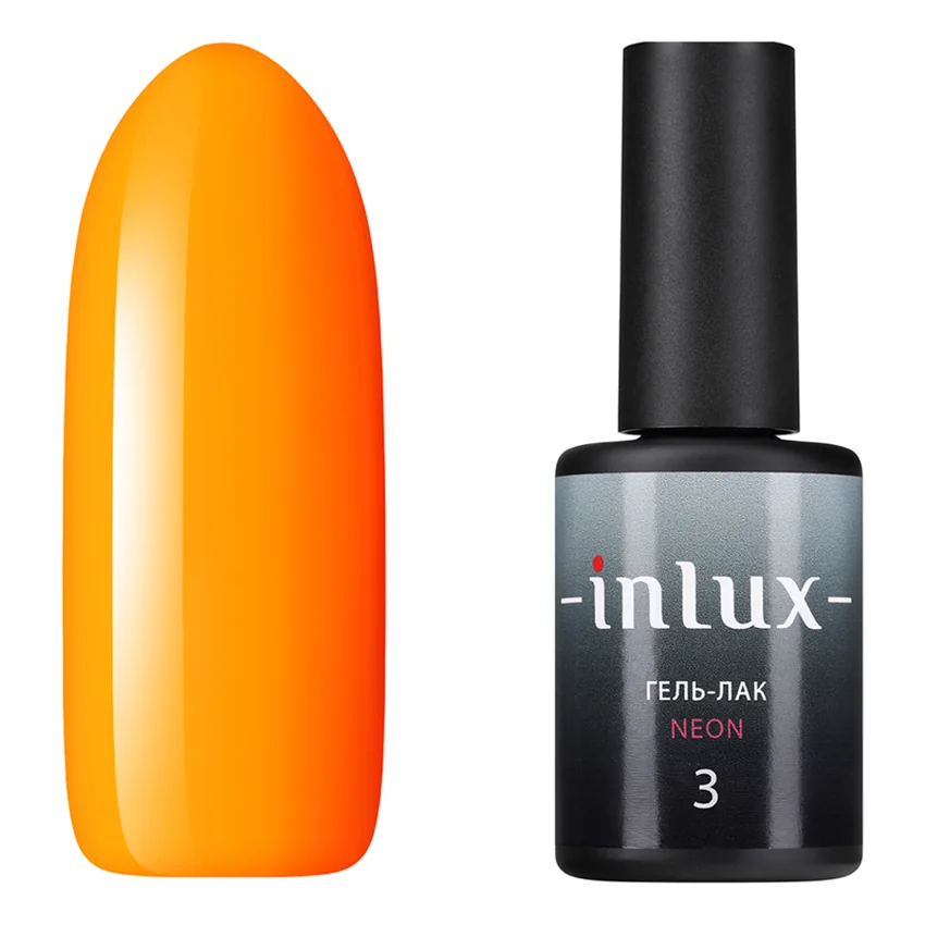 INLUX, Гель-лак NEON №3 оранжевый неон, 8 мл