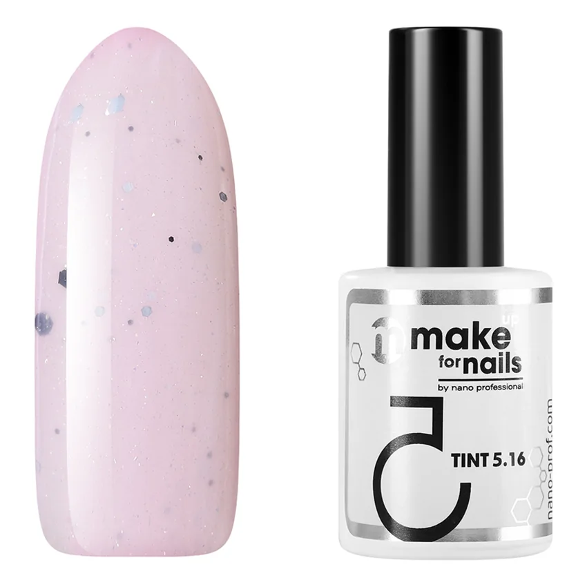 Nano Professional, База Make Up For Nails Tint 5.16, 15 мл - Розовый
