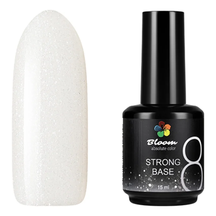 Bloom, База для гель-лака Strong №8, 15 мл - Молочный