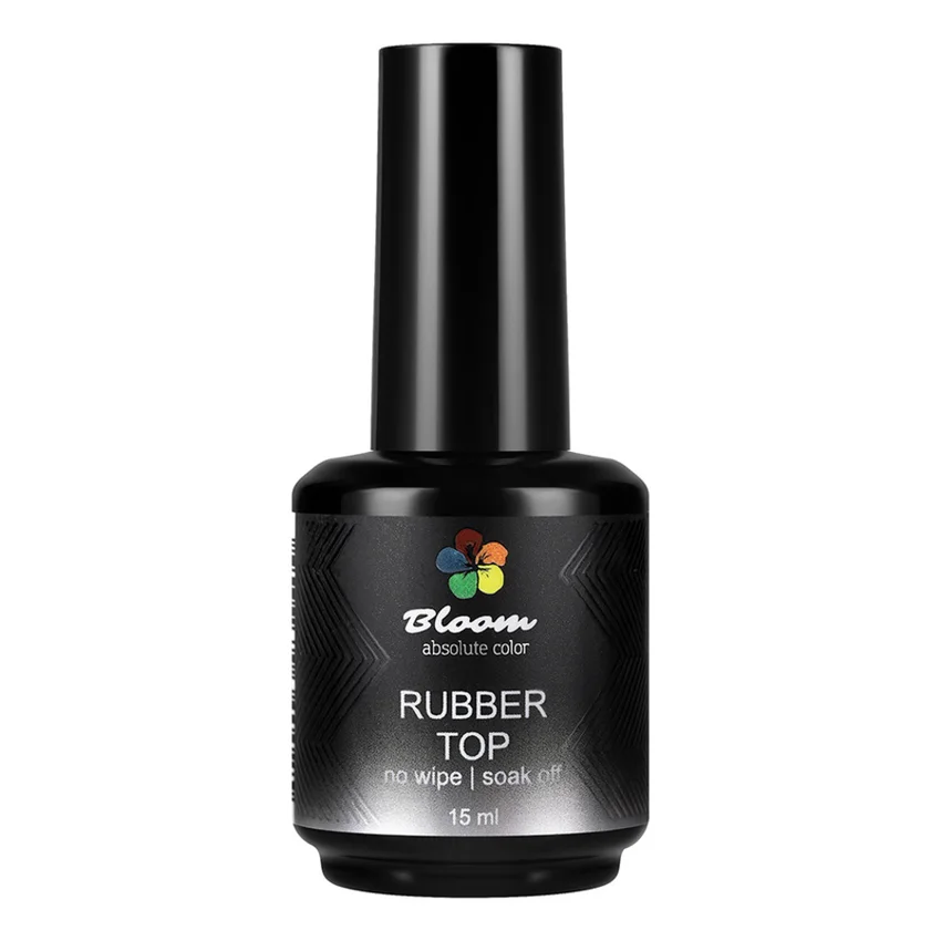 Bloom, Топ для гель-лака Rubber, 15 мл - Прозрачный