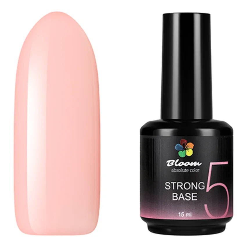 Bloom, База для гель-лака Strong №5, 15 мл - Персиковый