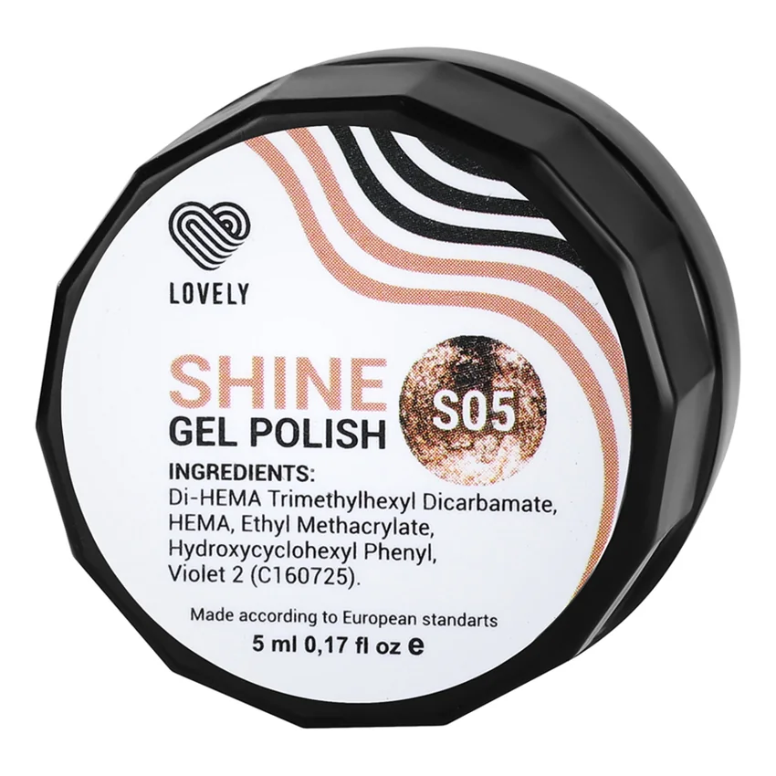 Lovely, Гель-лак Shine №S05 - Золотой