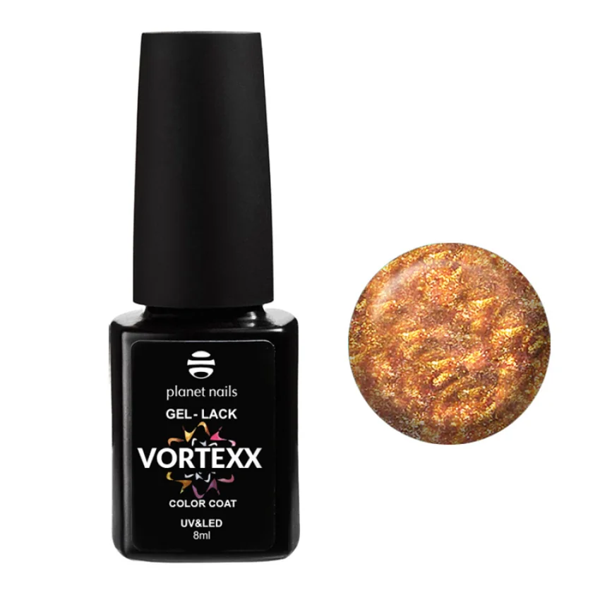 Planet Nails, Гель-лак Vortexx №655 - Золотой