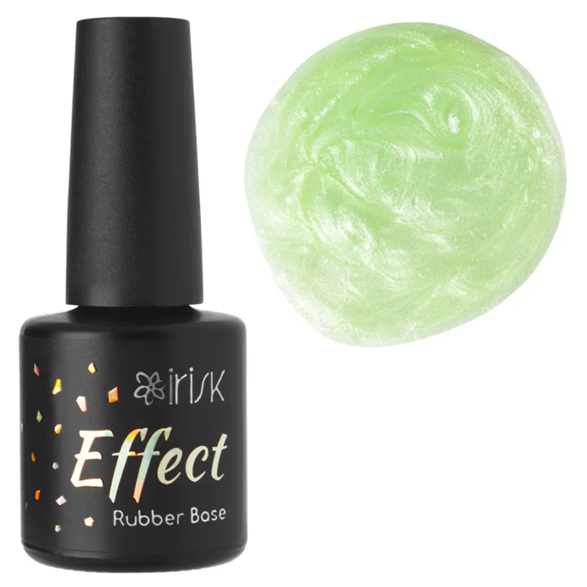 IRISK, База для гель-лака Effect Rubber Base №06-Жемчужная Гортензия, 10 мл - Зеленый