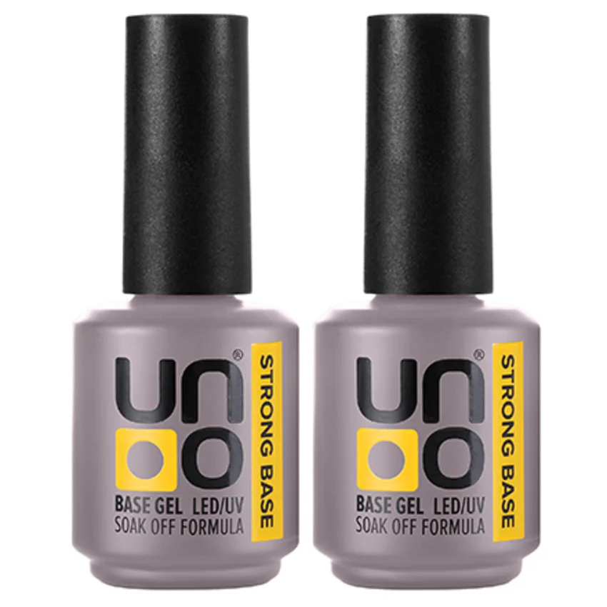 UNO, Набор базовое покрытие для гель-лака UNO STRONG, 16 г, 2 шт - Прозрачный