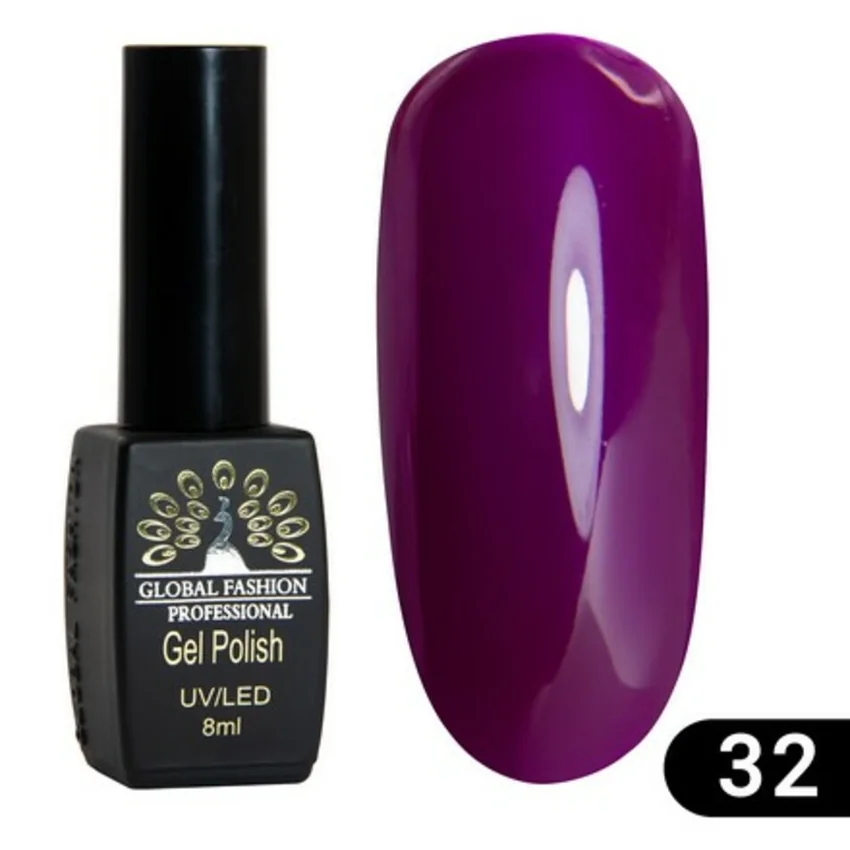 Global Fashion, Гель-лак Summer/Spring №032 - Бордовый