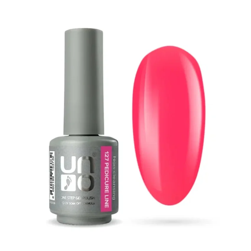 UNO, Гель-лак Pedicure Line, №127 - розовый неон, 8 г - Розовый