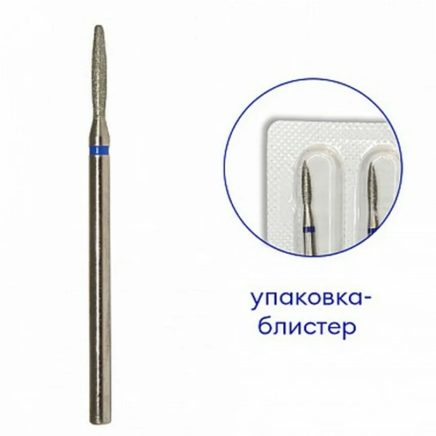 ruNail, Фреза алмазная «Пламя» №6542, D=1,8 мм, закругленная, средняя