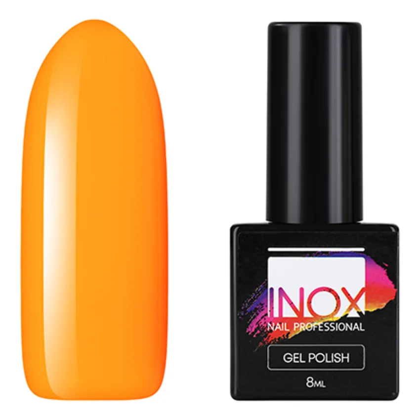 INOX nail professional, Гель-лак №184, Непобедимое солнце - Оранжевый