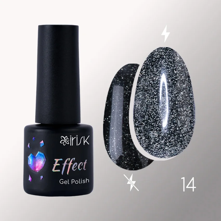 IRISK, Гель-лак с эффектами Effect Gel Polish №14, 5мл - Черный