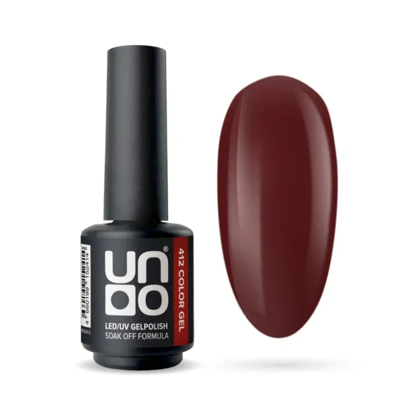 UNO, Гель-лак №412 Темно-красный - Dark Red, 8 г.