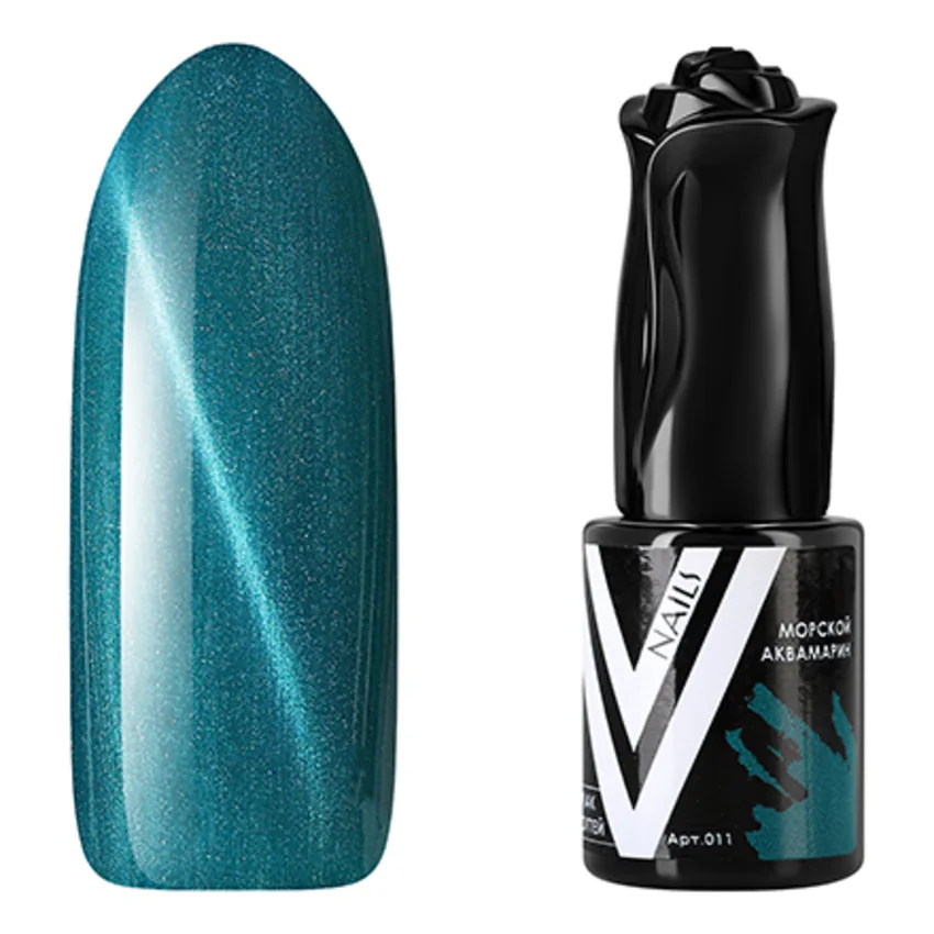 Vogue Nails, Гель-лак Кошачий глаз, Морской аквамарин - Синий
