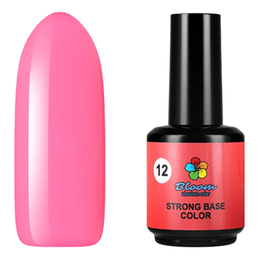 Bloom, База для гель-лака Strong Color №12, 15 мл - Розовый