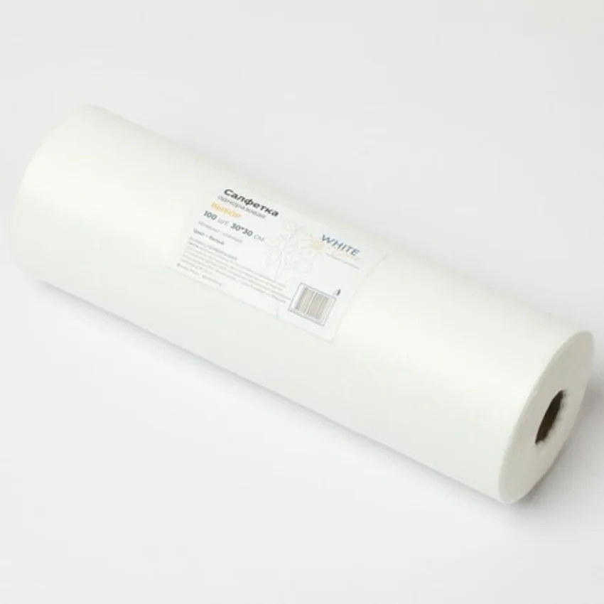 White line, Салфетки 30х30, белые, в рулоне, 100 шт.