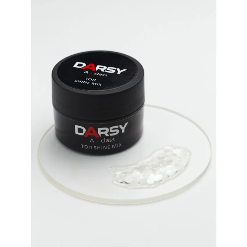 DARSY, Топ прозрачный shine mix с содержанием круглых элементов разного размера баночка с липким слоем, 11гр