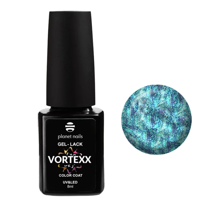 Planet Nails, Гель-лак Vortexx №654 - Голубой