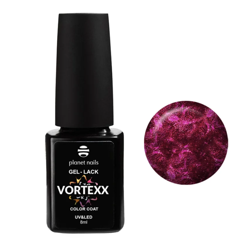 Planet Nails, Гель-лак Vortexx №657 - Малиновый