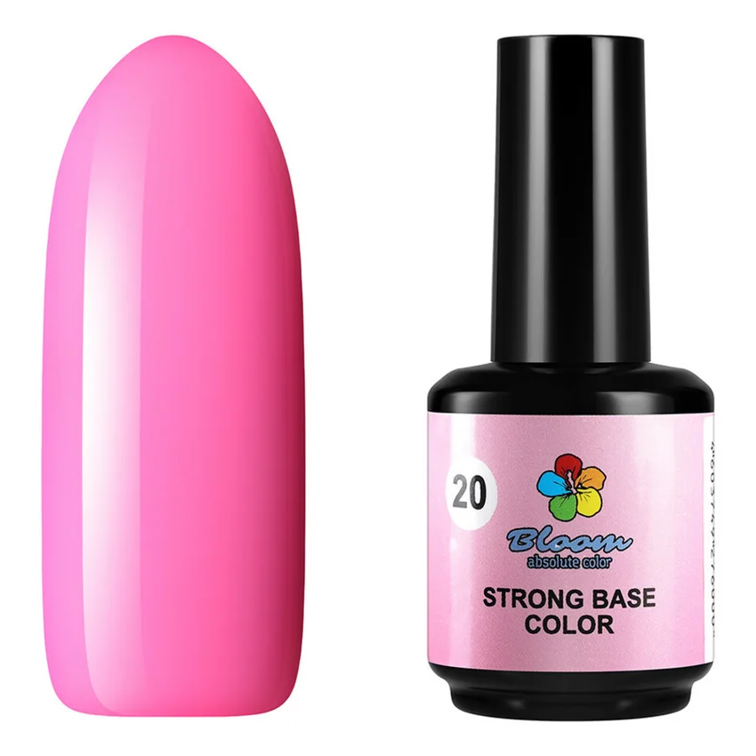 Bloom, База для гель-лака Strong Color №20, 15 мл - Розовый