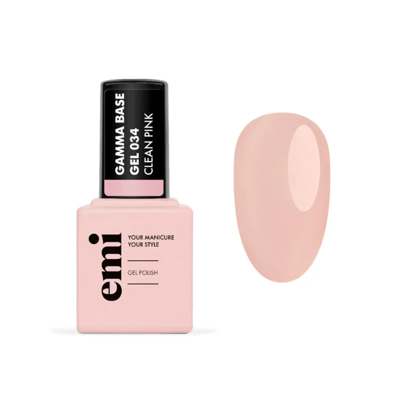 EMI, Камуфлирующая база Gamma Base Gel №034 Clean pink, 15 мл - Розовый