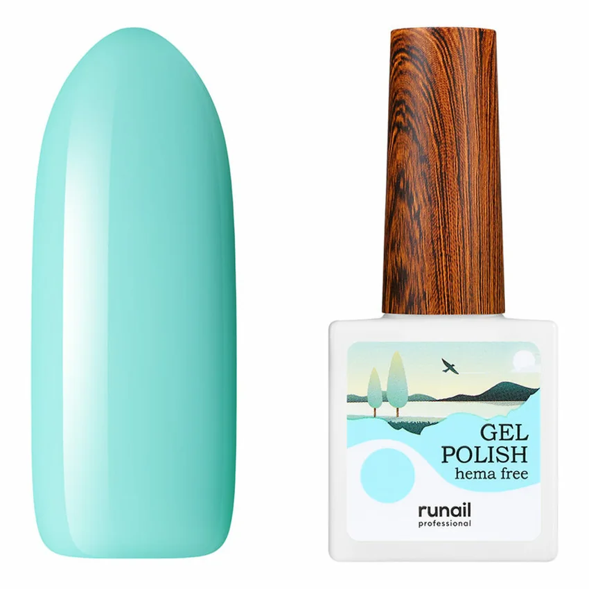 ruNail, Гель-лак Hema Free №9477, 10 мл (УЦЕНКА) - Бирюзовый
