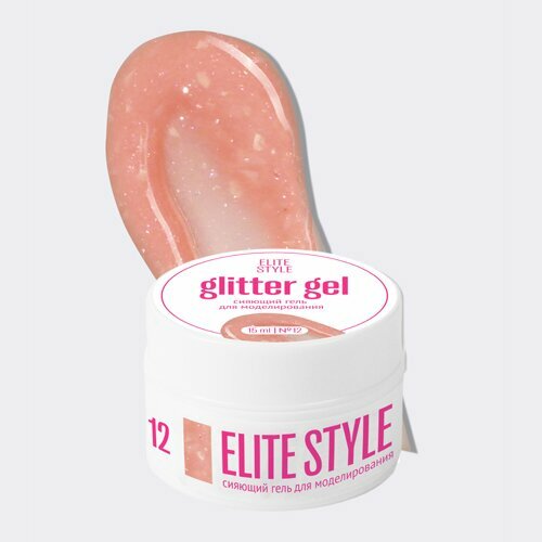 Elite Style, Glitter Gel - Гель для моделирования с глиттером №12 (15 мл)