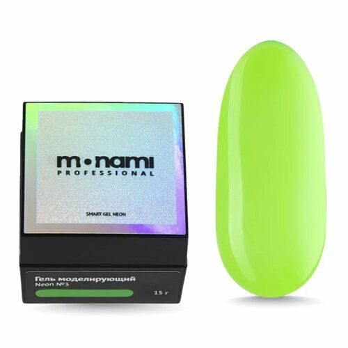 Monami, Гель для моделирования - Smart Neon №3 Зеленый Лайм (15 г)