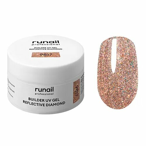 ruNail, Builder UV Gel Reflective Diamond - Моделирующий УФ-гель светоотражающий №9817 (15 г)