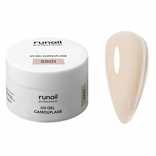 ruNail, Камуфлирующий УФ-гель Сила нежности - Миндальный латте №5501 (15 г)