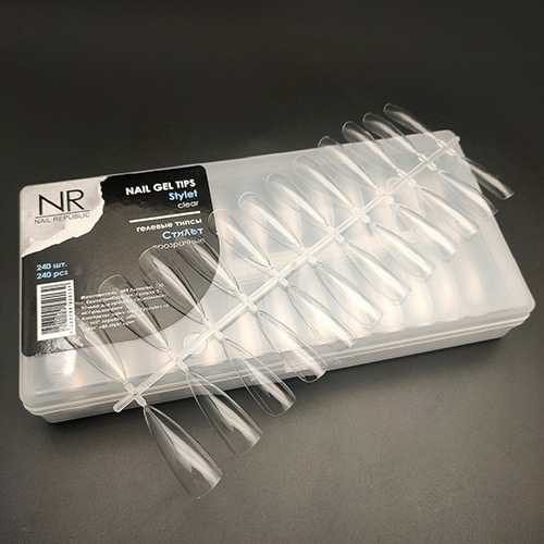 Nail Republic, Гелевые типсы Stylet (прозрачные, стилет, 240 шт.)