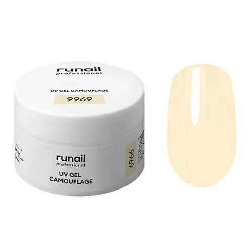 ruNail, Камуфлирующий УФ-гель №9969 Сгущенное молоко (15 г)