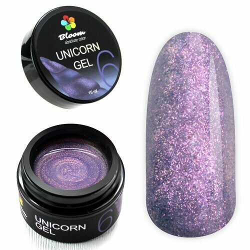 Bloom, Цветной гель для моделирования с перламутром - Unicorn №06 (15 мл)