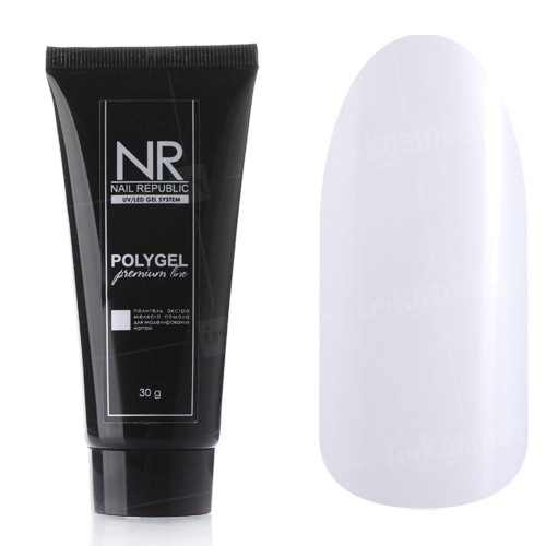 Nail Republic, PolyGel Premium - Полигель для моделирования ногтей №02 (белый, 30 г.)