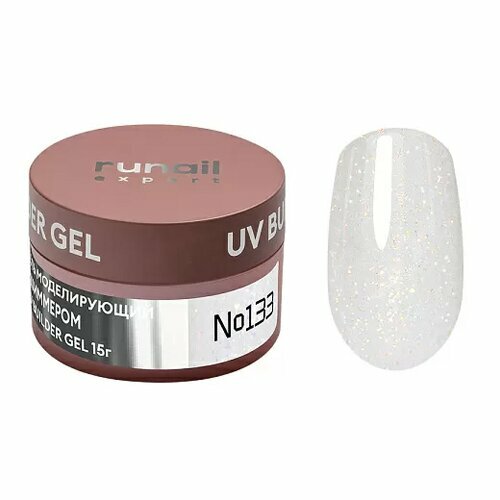 ruNail Expert, UV Builder Gel - Гель моделирующий с шиммером №133 (15 г)