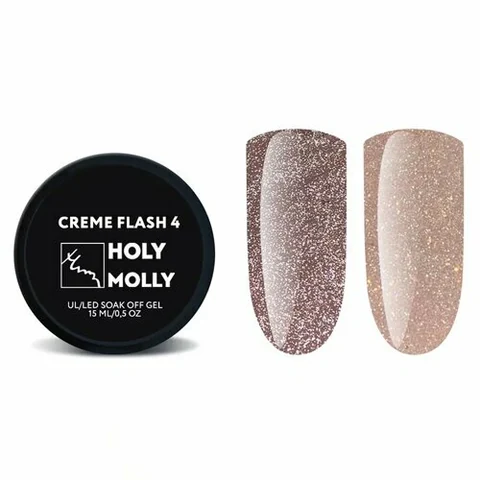 Holy Molly, Гель светоотражающий для моделирования - Creme flash №4 (15 мл)