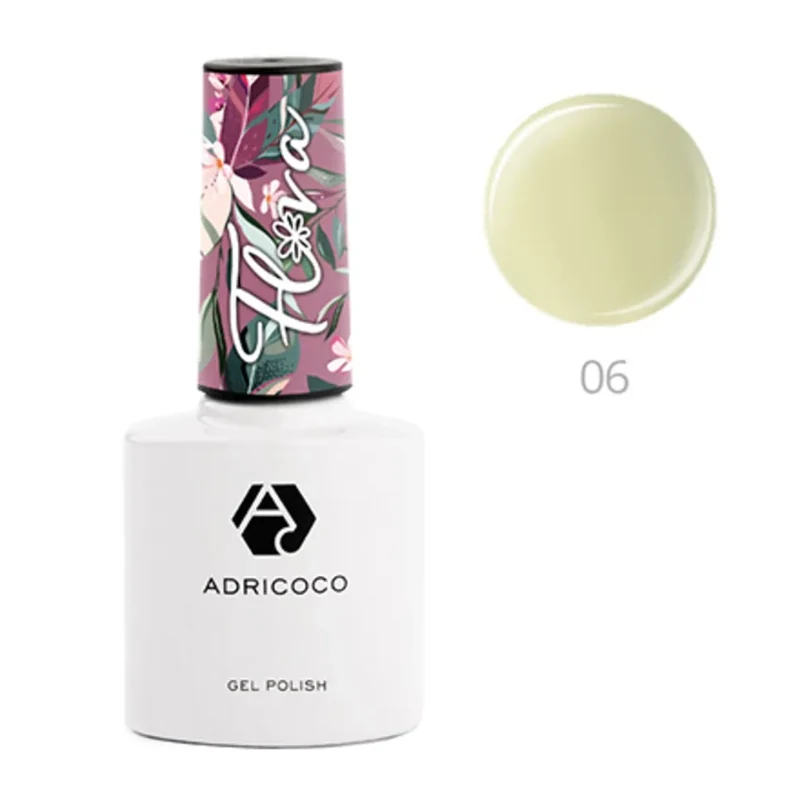 ADRICOCO, Гель-лак Flora №06, Необыкновенный гладиолус - Зеленый