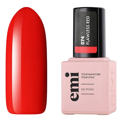 EMI, Гель-лак EMILac №074, Безупречный красный, 9 мл - Красный