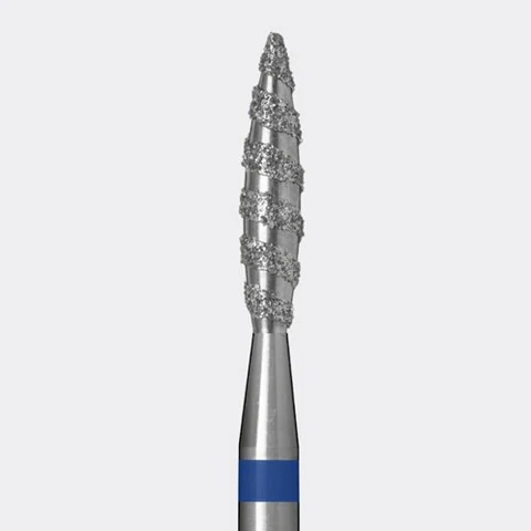 Nail Republic, Алмазная фреза пламя острое торнадо d-2,1 мм L100 синяя