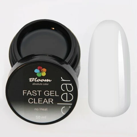 Bloom, Fast Gel Clear- Гель низкотемпературный для укрепления натуральных ногтей (прозрачный, 50 мл)