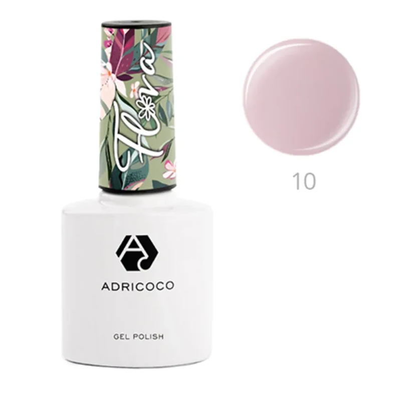 Набор, ADRICOCO, Гель-лак Flora №10, Японская камелия, 2 шт. - Розовый