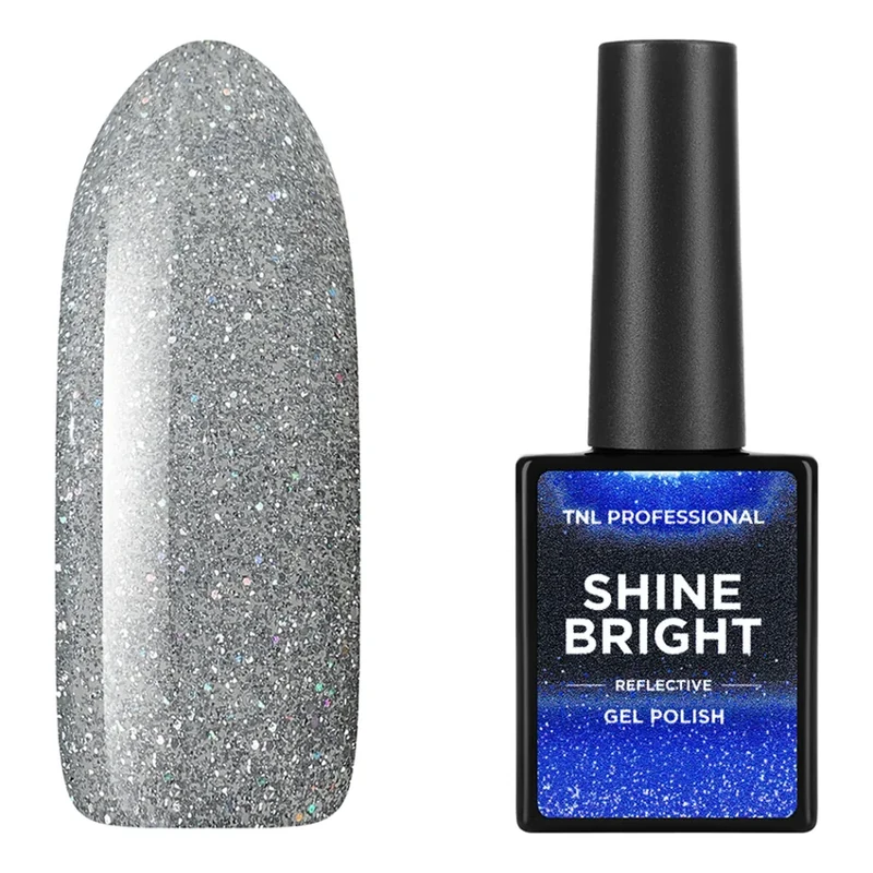 TNL, Гель-лак Shine Bright №02, Голографический космос - Серебряный