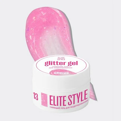 Elite Style, Glitter Gel - Гель для моделирования с глиттером №13 (15 мл)