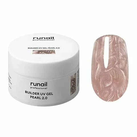 ruNail, Builder UV Gel Pearl 2.0 - Моделирующий УФ-гель c жемчужным эффектом №9960 (15 г)