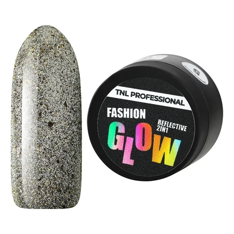 TNL, Гель для дизайна Fashion glow №04, Искрящийся песок - Черный