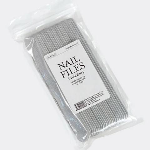 Nail Republic, Пилка прямая PREMIUM (карбид) на деревянной основе (18 см, 180/240, 25 шт.)