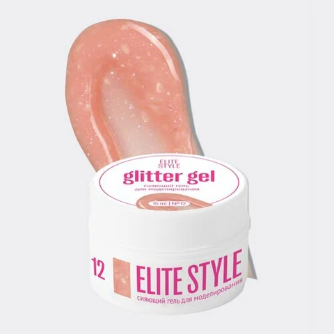 Elite Style, Glitter Gel - Гель для моделирования с глиттером №12 (15 мл)