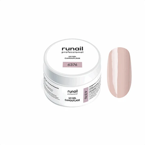 ruNail, Камуфлирующий УФ-гель №6376 Cпокойный бежевый (15 г)